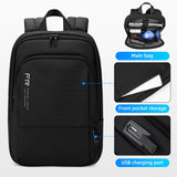 Slim Laptop Backpack 15.6 Inch Black Business Expandable Laptop Backpacks School Bags