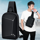 Sling Bag Crossbody Bag Anti theft Men Shoulder Bag 7.9 Inch iPad Waterproof Chest Pack USB Charging