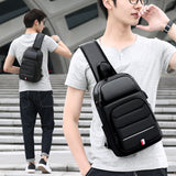 Sling Crossbody Bag Shoulder Bag for Men 9.7" iPad USB Charging Short Trip Messenger Bags Water Repellent Crossbody Bags