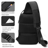 Sling Crossbody Bag Shoulder Bag for 9.7" iPad USB Charging Chest Bag Short Trip Water Repellent Crossbody Bag Black