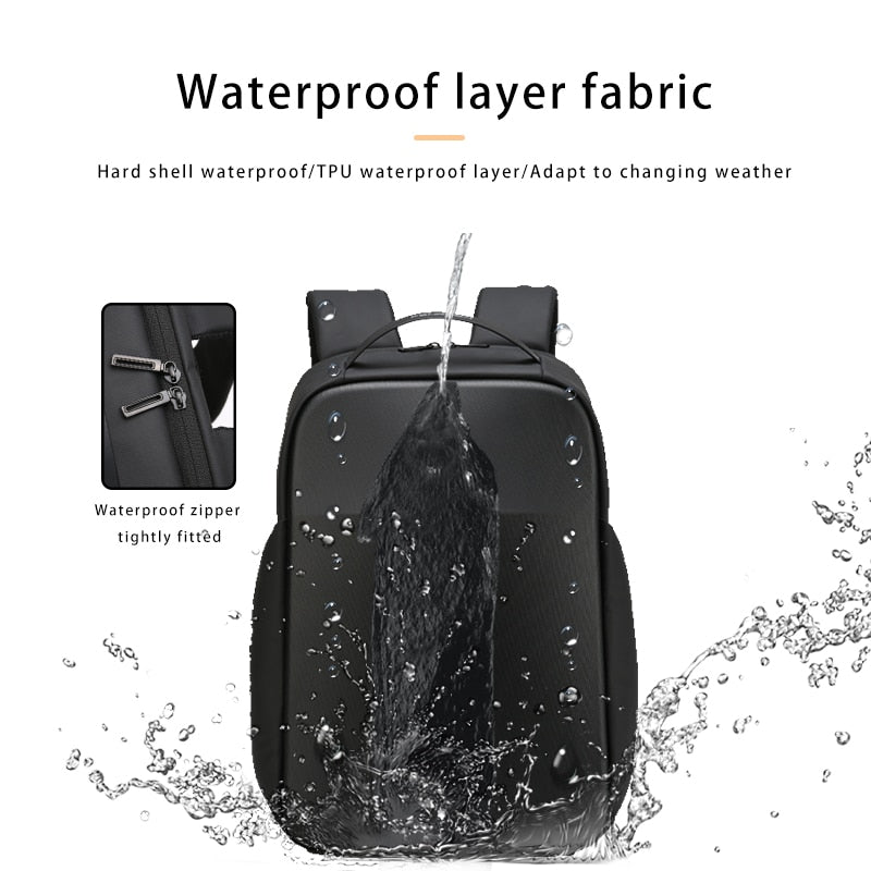 Hard Shell Backpack for Men Waterproof USB Charging Port Business Travel Backpacks