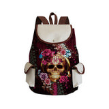 Skull Printed Ladies Backpack Cartoon Fashion School Bag Halloween Children's Backpack