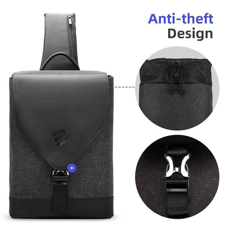 Anti-theft  Sling Crossbody Bag USB Charging Sling Bag 9.7inch Ipad Water Resistant Crossbody Bag Shoulder Bag