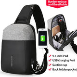 Sling Crossbody Bag for Men USB Recharging Sling Bag Anti theft Men Shoulder Bag