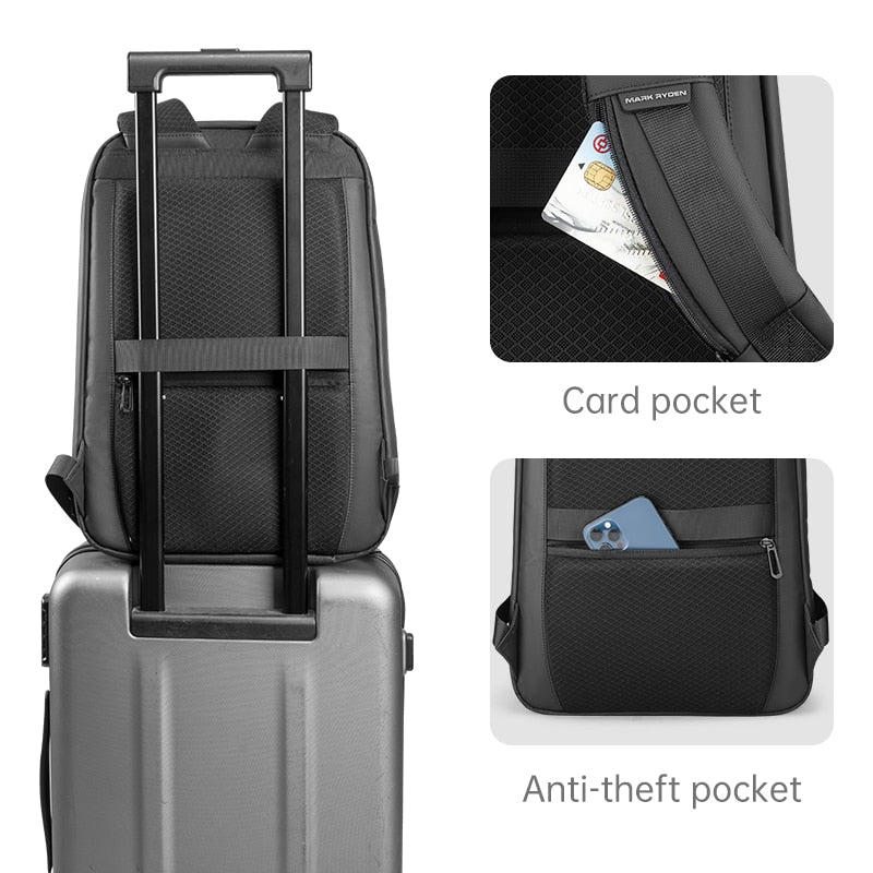 Slim Laptop Backpack for Men Business Travel Backpack USB Charging Port for  Men Water Repellent Bag