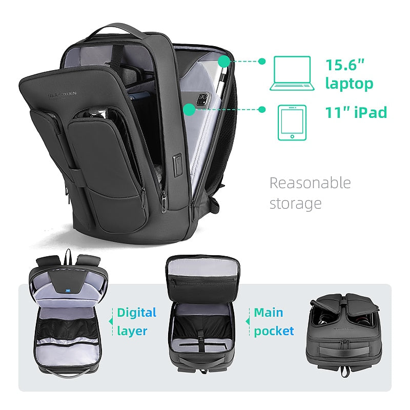 Ultra Slim Laptop Backpack for Work Casual Business Travel Bag with USB Charging Port