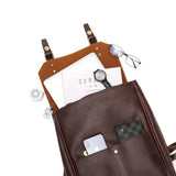 Vinatage PU Leather Backpack Casual Shoulder Bag Large Capacity Brown School Backpack
