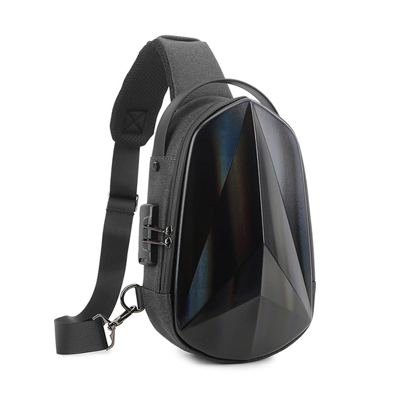 Hard Shell Sling Bag with Lock Anti-theft USB Charging Backpack