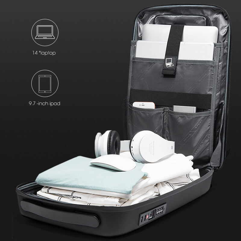 Hard Shell Backpack for Men Slim Waterproof with Lock USB Charging Port Travel Backpack