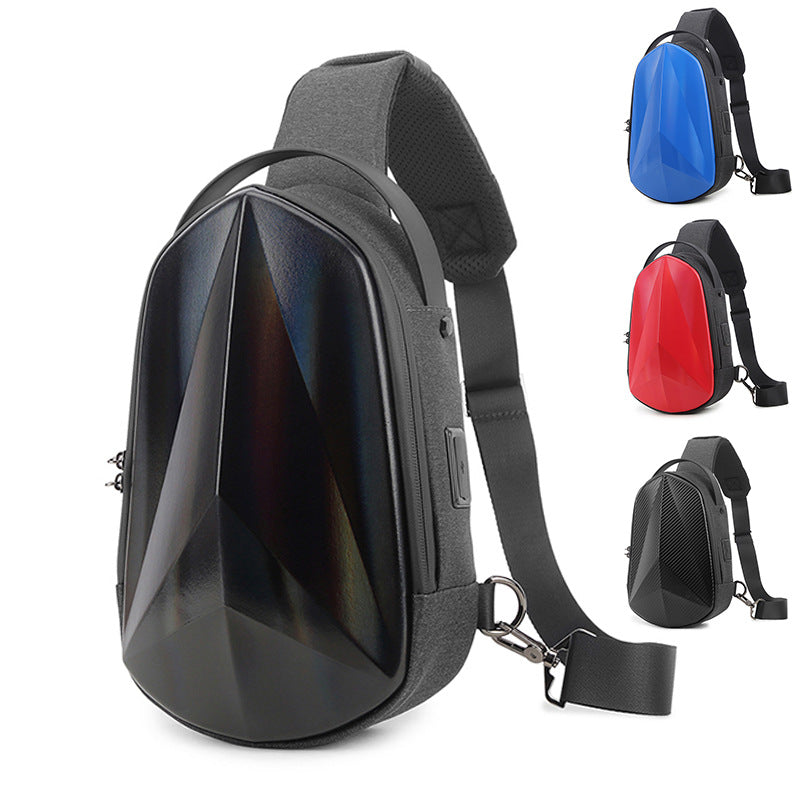 Hard Shell Sling Bag with Lock Anti-theft USB Charging Backpack