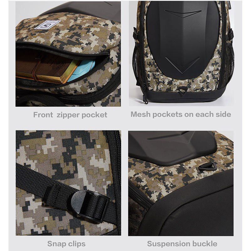 Hard Shell Tactical Backpack 21L Laptop USB Charging Port Waterproof Outdoor Backpack