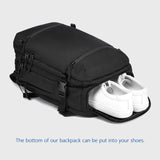 Backpack with Waterproof Cover Shoe Compartment 35L Water Repellent USB Charging Travel Backpack