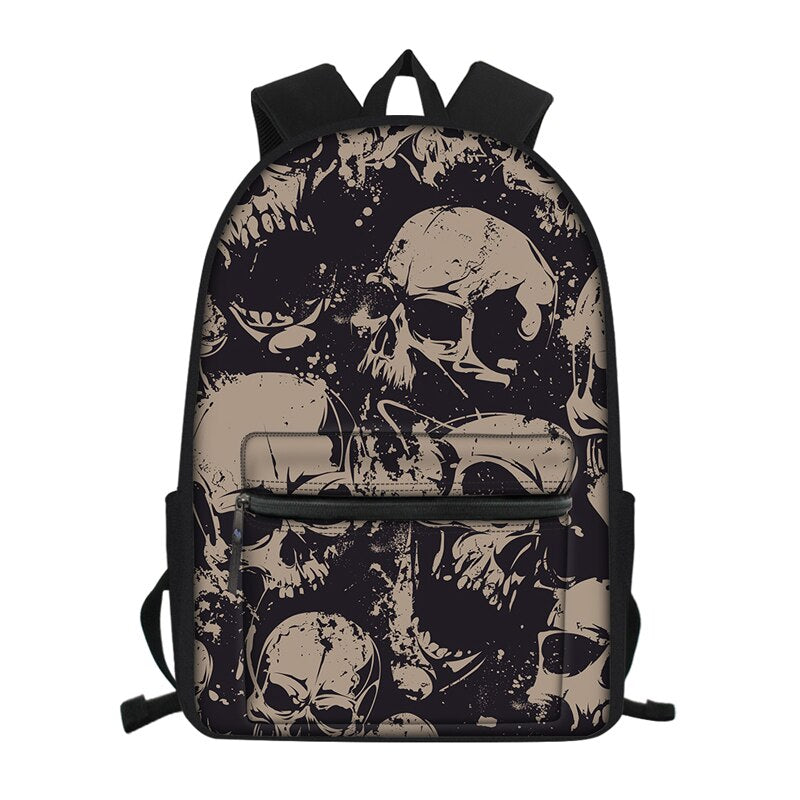 Skull Head 3D School Bag Shoulder Backpack Skeleton Print School Bags For Men Traveling Bag