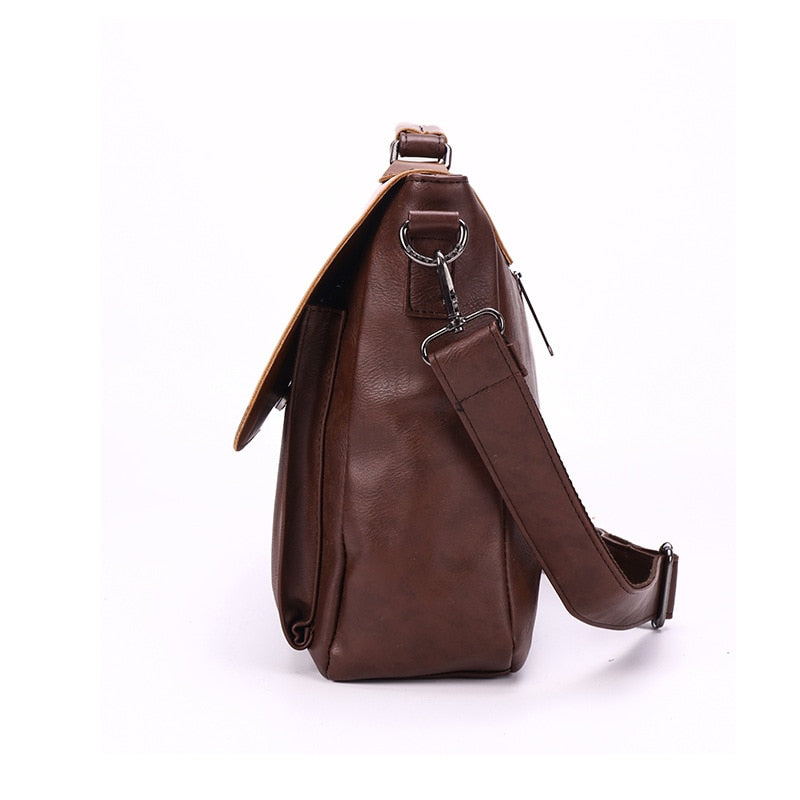 Vintage Messenger Bag for Men Crossbody Bag PU Leather Shoulder Bag