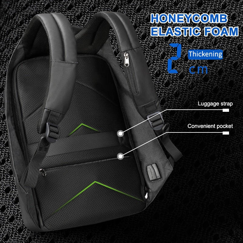 Anti-theft Laptop Backpack for Men Hidden Pocket Travel 15.6 inch USB Charging Waterproof Travel Bags
