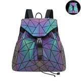 Women Laser Luminous Backpack Shoulder Bag Folding Student School Bags For Teenage Girl