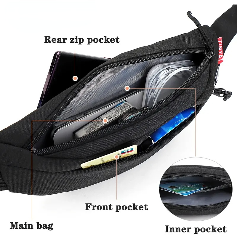 Simple Fanny Pack Shoulder Bag for Men Women Travel Bag Waterproof