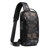 Sling Crossbody Bag for Men TSA Lock Anti-Theft Large Capacity Shoulder Bag USB Charging Waterproof Crossbody Bag