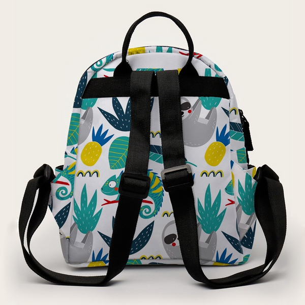 Mini Backpack with Side Pockets Pineapple Sloth School Backpack ...