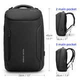 Business Travel Laptop Backpack for Men USB Charging  Port Waterproof 15.6 inch