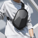 Hard Shell Sling Crossbody Bag Men Shoulder Bag Anti-theft Water-repellent Crossbody Bag Short Trip Bag USB Charging